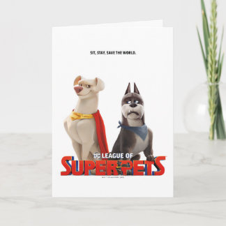 Tarjeta Liga DC de Super Mascotas Arte Teatral