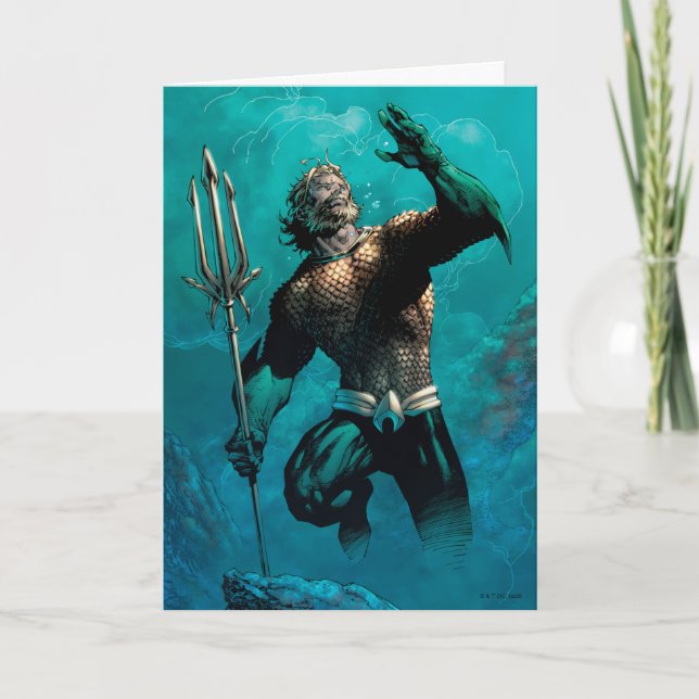 Tarjeta Liga de Justicia #10 Aquaman ahogó la variante de  (Anverso)