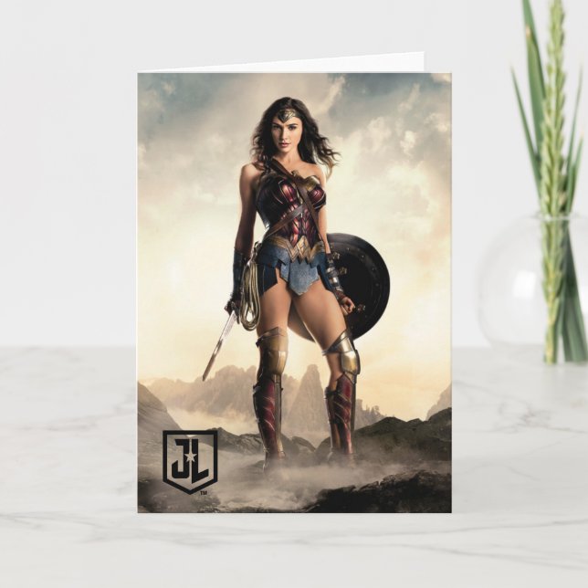 Tarjeta Liga de la Justicia | Mujer Maravilla En Battlefie (Anverso)