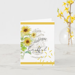 Tarjeta ligera de girasoles vintage