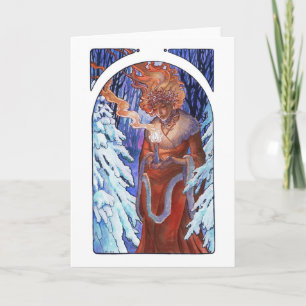 Tarjeta ligera de la diosa de Nouveau del arte del