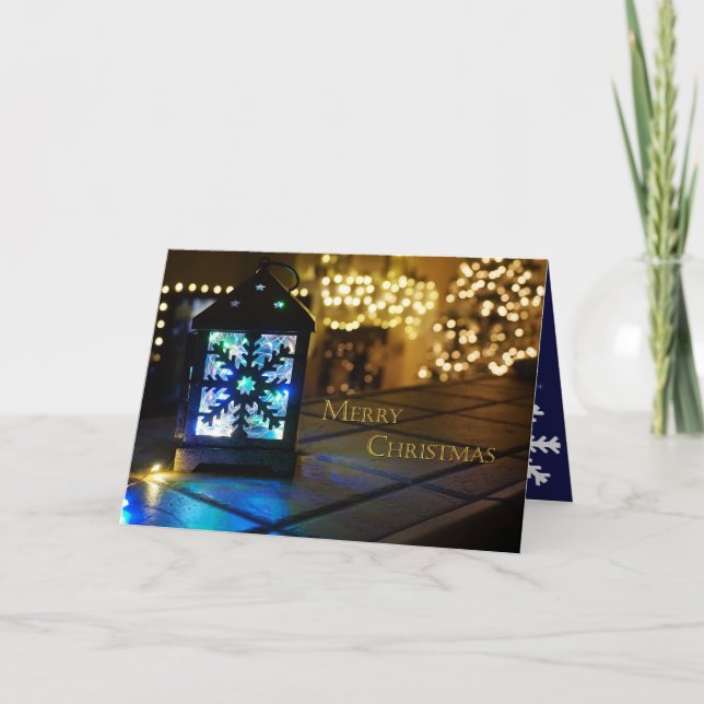 Tarjeta ligera plegada para copos de nieve (Anverso)