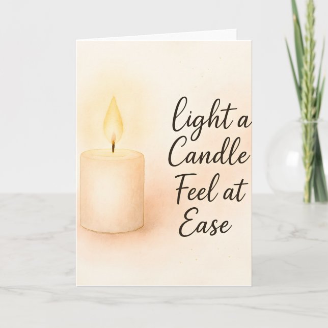 Tarjeta Light a Candle Feel at Ease Folded Greeting Card (Anverso)