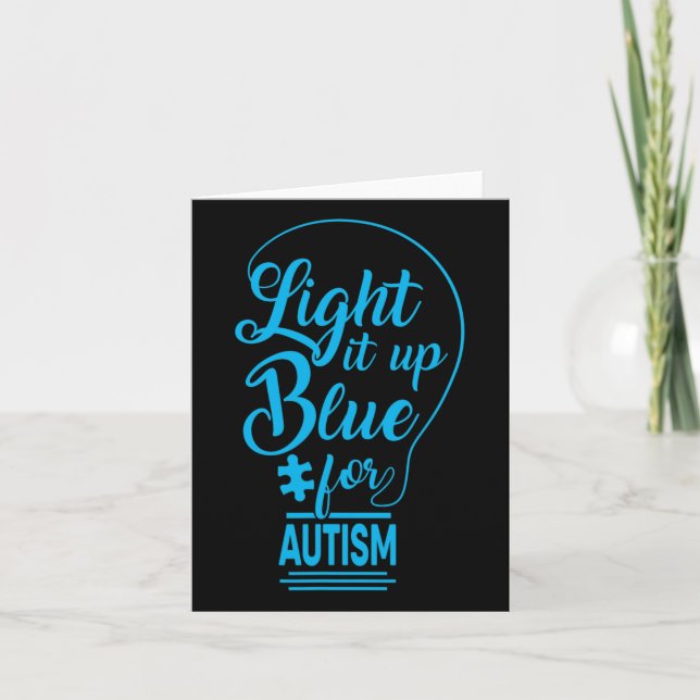 Tarjeta Light It Up Blue Autism Awareness Gits Autistic S (Anverso)