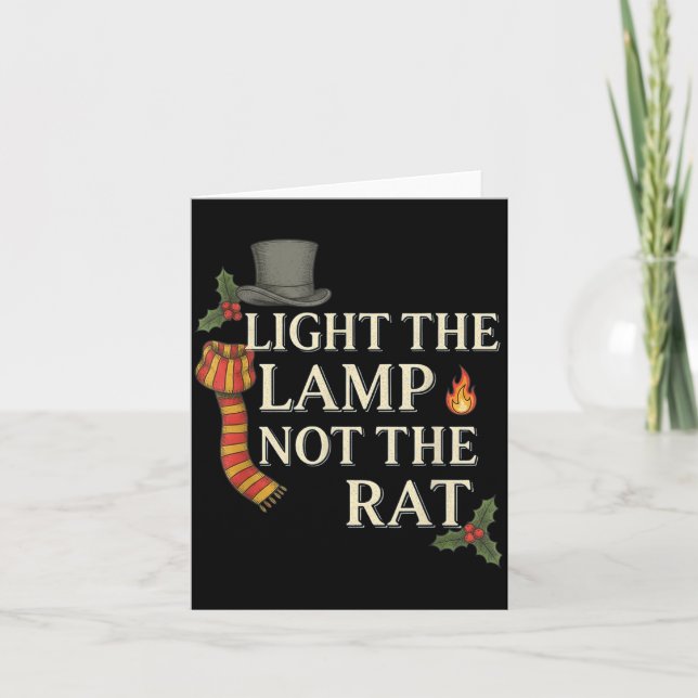 Tarjeta Light The Lamp Not The Rat Christmas Funny Novelty (Anverso)