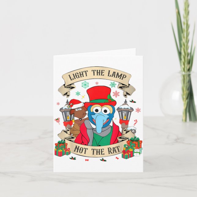 Tarjeta Light The Lamp Not The Rat Funny Christmas Matchin (Anverso)