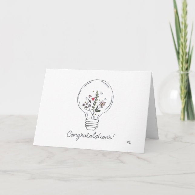 Tarjeta Lightbulb de felicitaciones (Anverso)