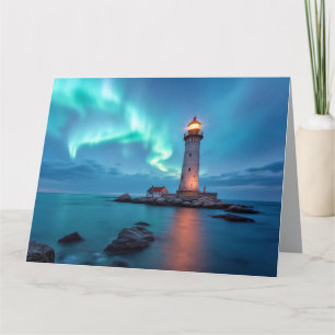Tarjeta Lighthouse Ocean Aurora Sea Marine Coastline Shore