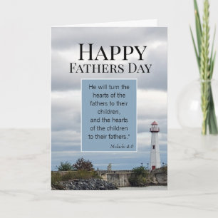 Tarjeta Lighthouse Scripting Christian Fathers Day Card