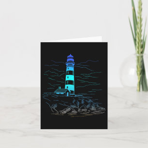 Tarjeta Lighthouse Seaside House Sailing Sea Beach Life Bo