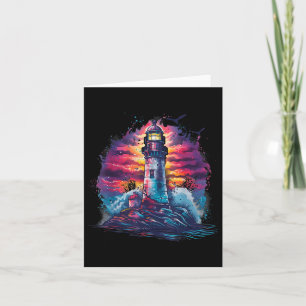Tarjeta Lighthouse Seaside House Sailing Sea Booting Light