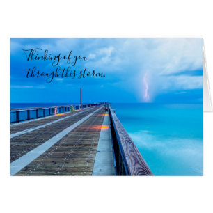 Tarjeta Lightning At Navarre Beach Pier Thinking O