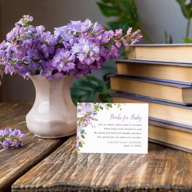 Tarjeta Lilac Floral Baby Shower de solicitud de l (Subido por el creador)