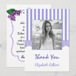 Tarjeta Lilac Floral Photo Graduation