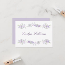 Tarjeta Lilac Flowers Flat Place