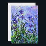 Tarjeta Lilac Irises de Claude Monet,<br><div class="desc">Famoso cuadro floral de Claude Monet,  Lilac Irises.</div>