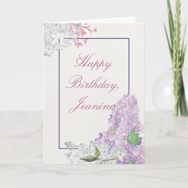Tarjeta Lilac Loveliness Happy Birday (Anverso)