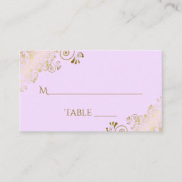 Tarjeta Lilac Purple Elegant Gold Lace Boda Escort