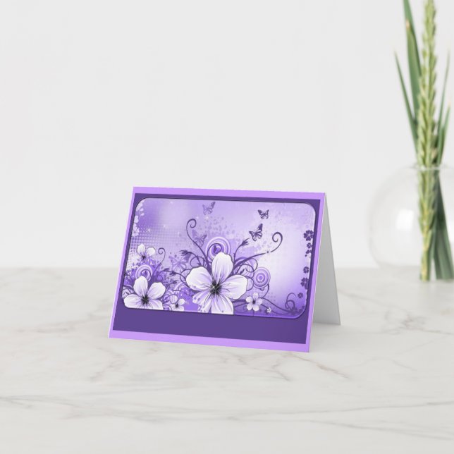 Tarjeta Lilac Purple Floral (Anverso)