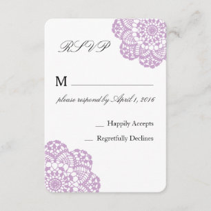 Tarjeta Lilac Purple Lace RSVP