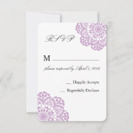 Tarjeta Lilac Purple Lace RSVP
