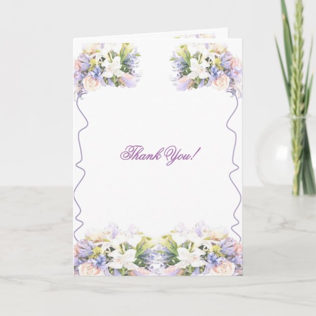 Tarjeta Lilac Wildflower Boda Gracias (Anverso)