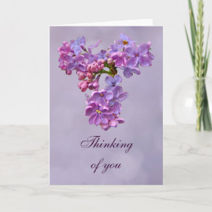 Tarjeta Lilacs en primavera - Pensando en ti saludo