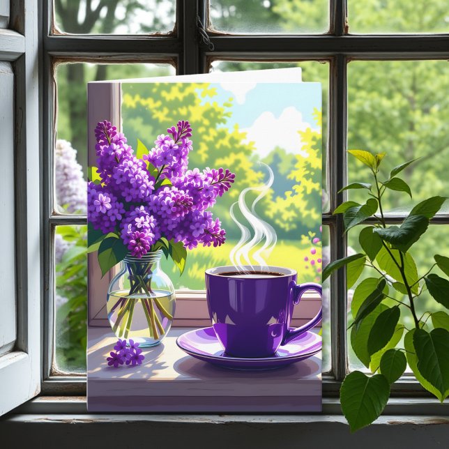 Tarjeta Lilacs morado y café feliz cumpleaños sobrina (Subido por el creador)