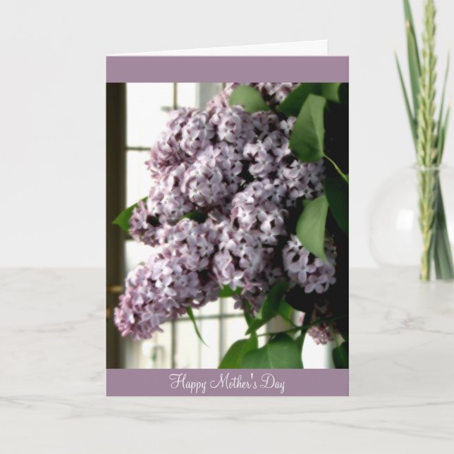 Tarjeta Lilas del día de madre (Anverso)