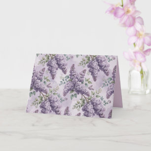 Tarjeta Lilas Flores de Lila Verde Salvia Lavanda Polvorie