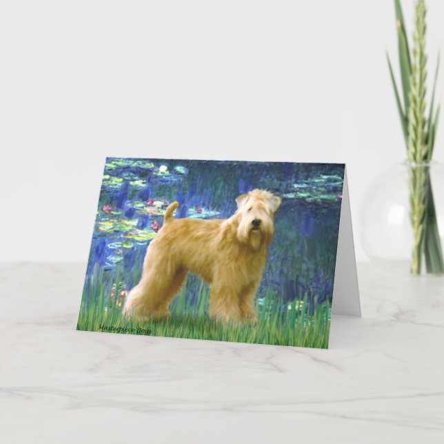 Tarjeta Lilies 5 - Wheaten Terrier (stand) (Anverso)