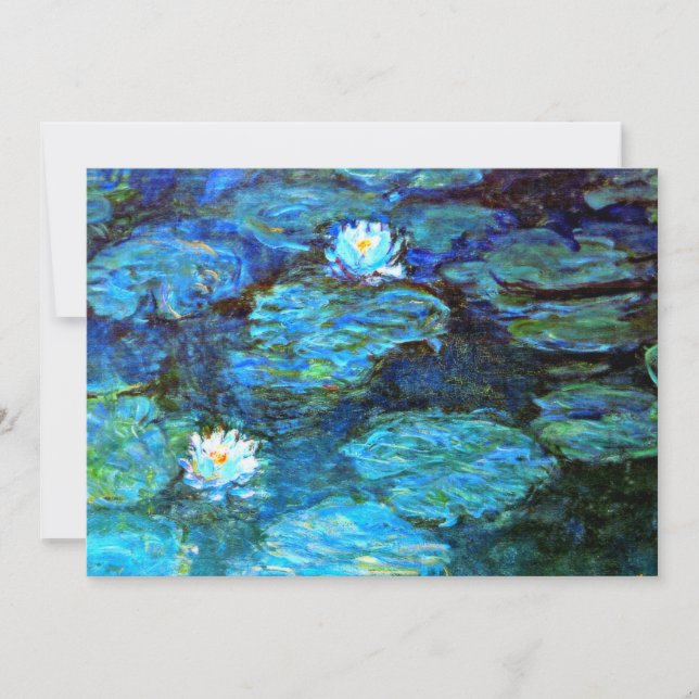 Tarjeta Lilies de agua (azul) de Claude Monet (Anverso)