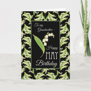 Tarjeta Lilies May Birday Card, Black: Abuela