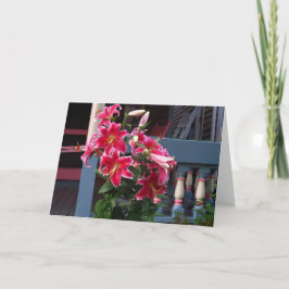 Tarjeta Lilies rosados de la cabaña victoriana - Viñedo de