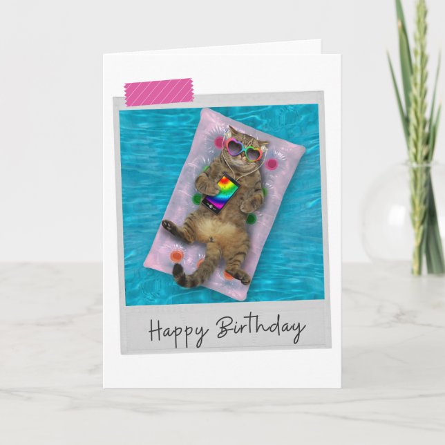 Tarjeta Lilo Cat Funny Birday Card (Anverso)