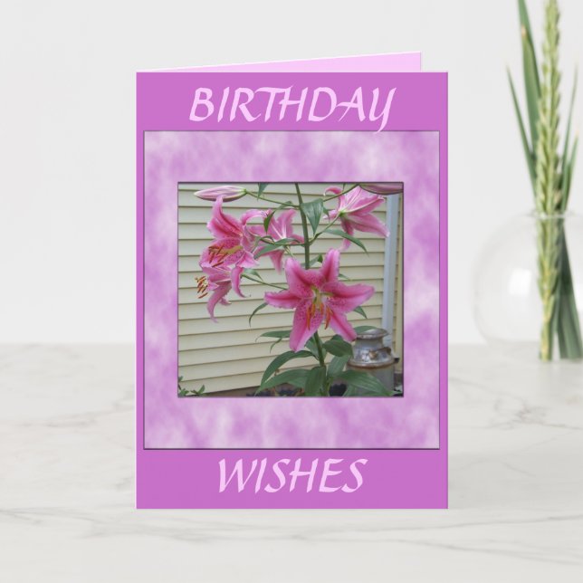 TARJETA LILY BIRTHDAY WISHES (Anverso)