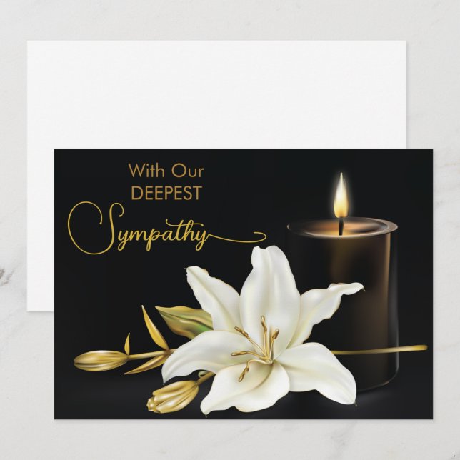 Tarjeta Lily Candle Black Gold (Anverso / Reverso)