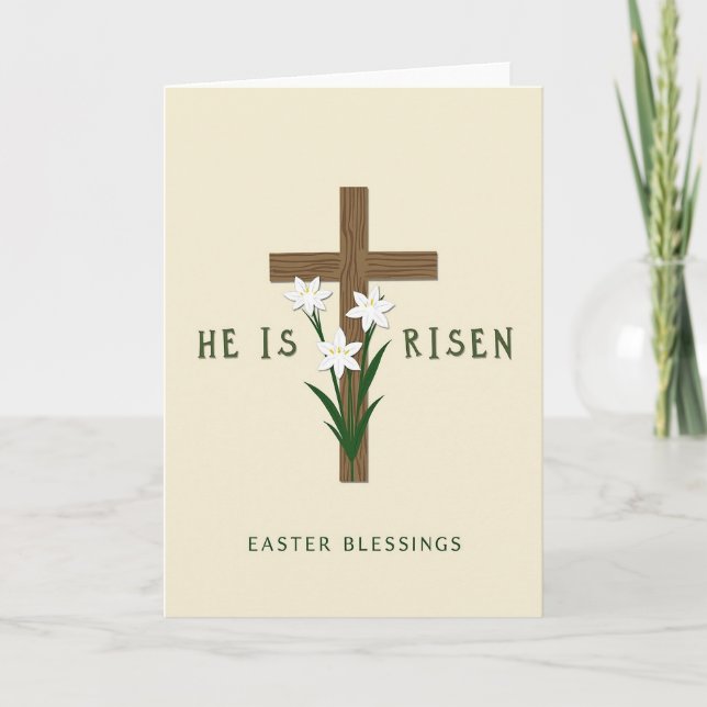 Tarjeta Lily Cross Easter Card (Anverso)