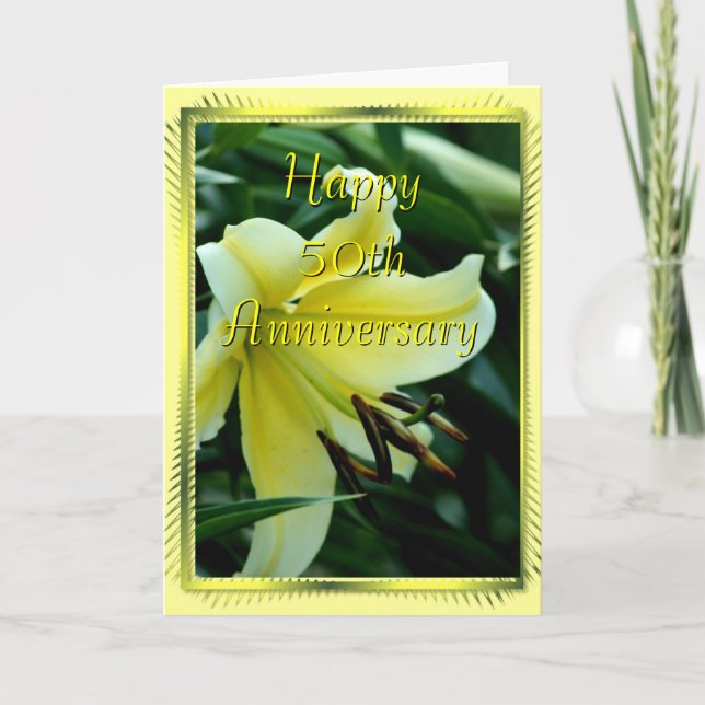 Tarjeta Lily de 50 Aniversario - cualquier ocasión (Anverso)
