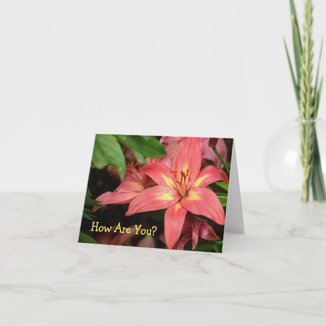 TARJETA "LILY DE DÍA NARANJA-ROJO Y AMARILLO" (Anverso)