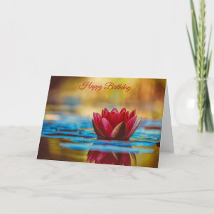 Tarjeta Lily del Agua Roja - Feliz cumpleaños
