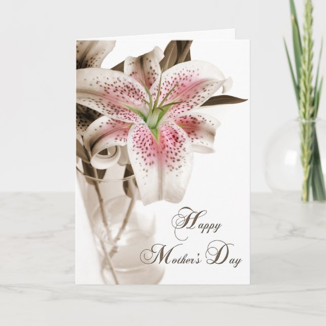 Tarjeta Lily del Día de la Madre (Anverso)