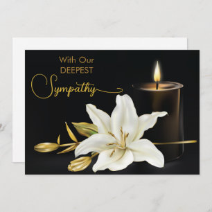 Tarjeta Lily Floral Black Gold