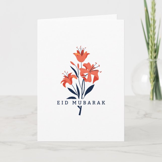 Tarjeta Lily Floral Eid | Cumpleaños | Día de la Madre etc (Anverso)