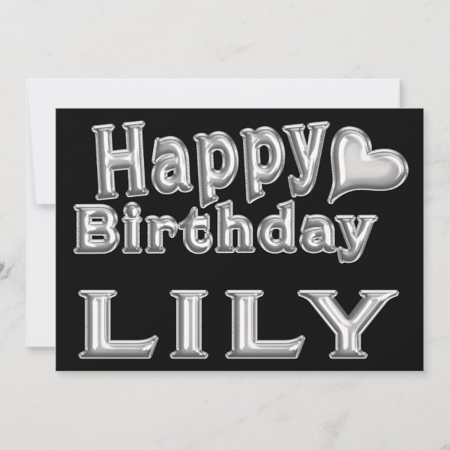 Tarjeta Lily Happy Birthday Karte Grußkarte mit Herz (Anverso)