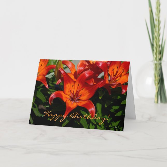 Tarjeta Lily, Naranja Rosa Oscuro (Anverso)