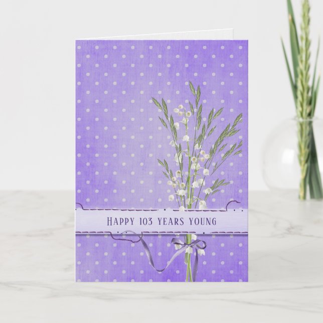Tarjeta Lily of the Valley Bouquet 103 cumpleaños (Anverso)