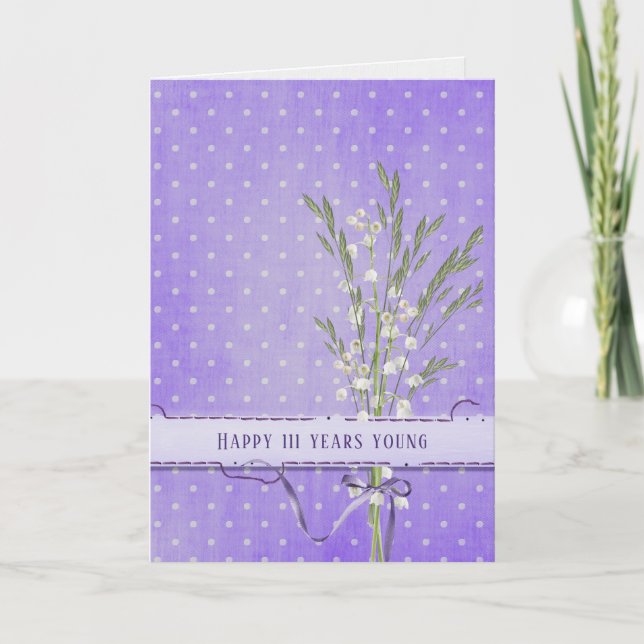 Tarjeta Lily of the Valley Bouquet 111º cumpleaños (Anverso)