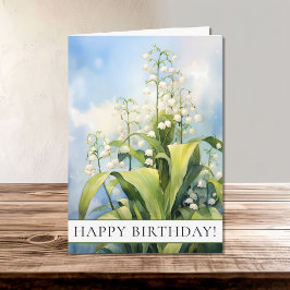 Tarjeta Lily of the Valley Flowers Happy Birthday