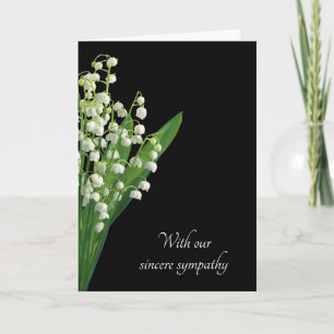 Tarjeta Lily of the Valley On Black Sympathy